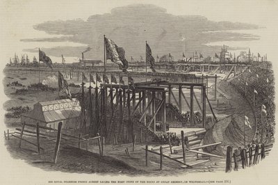 His Royal Highness Prince Albert Laying the First Stone of the Docks at Great Grimsby, on Wednesday by Samuel Read