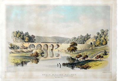 North Midland Railway Bridge over the River Derwent and the Matlock Road near Amber Gate by Samuel Russell
