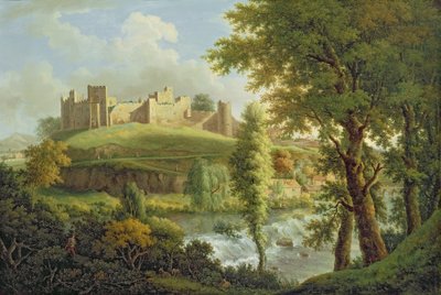 Ludlow Castle with Dinham Weir, from the South-West by Samuel Scott