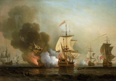 Naval Battle off the Coast of Cartagena, Spain, May 28, 1708 by Samuel Scott