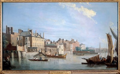 The Thames with Montagu House, from near Westminster Bridge, London by Samuel Scott