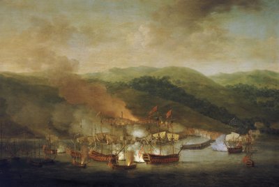 War of the Austrian Succession: the Bombing of Bastia, November 6 by Samuel Scott