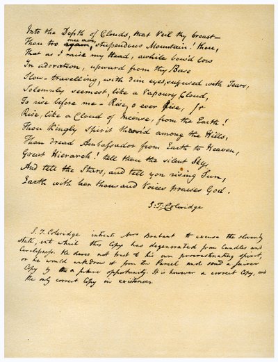 Hymn before Sunrise in the Vale of Chamouny by Samuel Taylor Coleridge