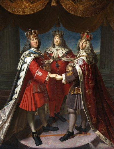 Alliance of Kings Frederick I in Prussia, August II the Strong and Frederick IV of Denmark by Samuel Theodor Gericke