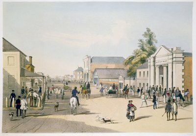 Hindley Street from the corner of King William Street, Adelaide by Samuel Thomas Gill