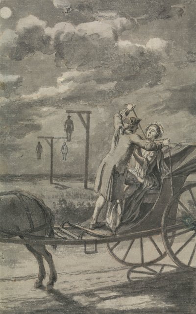 Murder in the Carriage (Probably a Design for The Tyburn Chronicle) by Samuel Wale