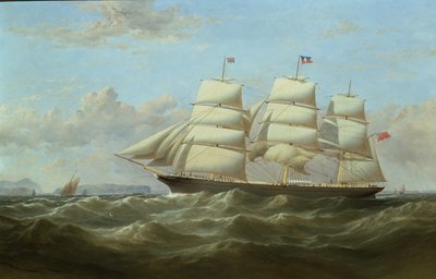 The British merchantman Clifford on the return from her maiden voyage to India by Samuel Walters