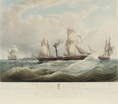 The Nigerian Expedition, at the confluence of the Niger and Benoue rivers, the ships Albert, Sudan, and Wilberforce off Holyhead, August-October 1841 by Samuel Walters