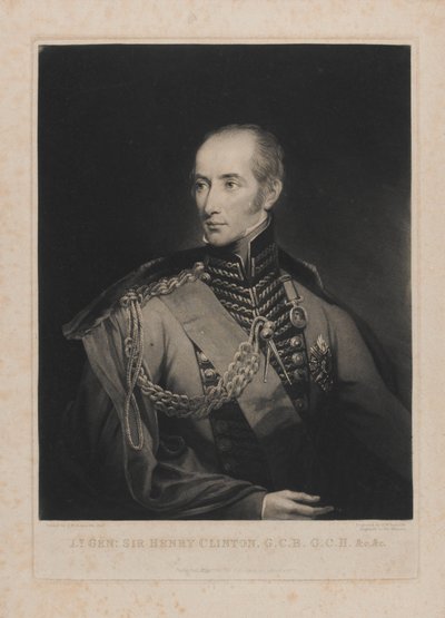 Lt General Sir Henry Clinton, engraved by Samuel William Reynolds I, 1st May 1827 by Samuel William II Reynolds