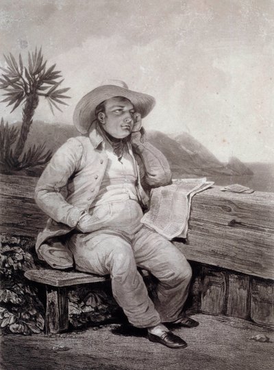 Portrait of Napoleon I at Saint Helena by Samuel William I Reynolds