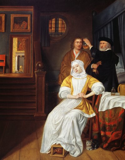 A Doctor Visiting a Young Lady in a Bedroom by Samuel van Hoogstraten