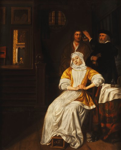 A Doctor Visiting a Young Lady in a Bedroom by Samuel van Hoogstraten