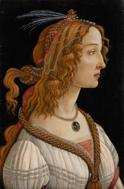 Idealised Portrait of a Lady (Portrait of Simonetta Vespucci as Nymph), c.1480-85 by Sandro (1444/5 1510) Botticelli