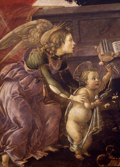 Madonna and Child with Three Angels (Madonna del Padiglione) (detail) by Sandro Botticelli