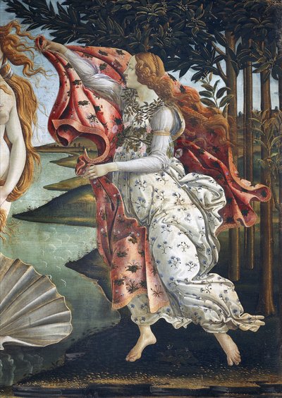 The Birth of Venus (detail) by Sandro Botticelli