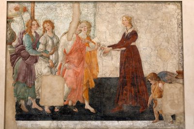 Venus and the 3 Graces Offering Presents to a Maiden, c.1483-85 by Sandro Botticelli