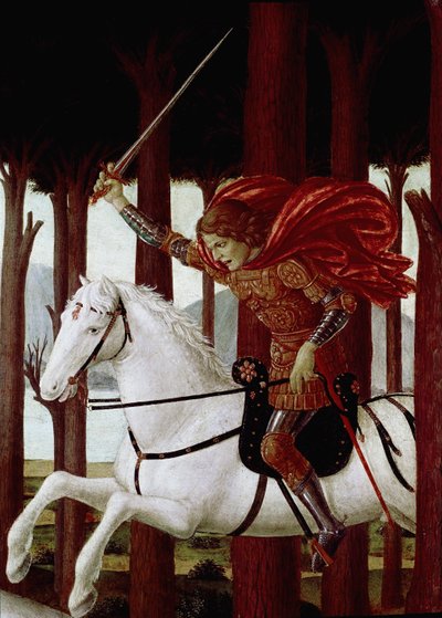 History of Nastagio degli Onesti: Encounter with the Damned in the Pine Forest by Sandro Botticelli