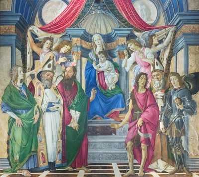 Madonna and Child enthroned with saints by Sandro Botticelli