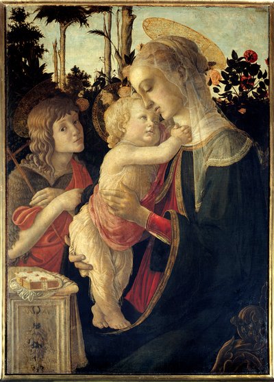 The Virgin, Child Jesus and Saint John the Baptist, child by Sandro Botticelli