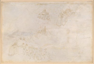 The Divine Comedy, Purgatorio IV. Ante-Purgatory: Island Ring, Base Massif and Middle Zone; Ascent and Penance of the Slothful by Sandro Botticelli