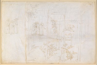 The Divine Comedy, Purgatorio XXVIII. The Earthly Paradise: Dante and Matelda at the Lethe Stream by Sandro Botticelli