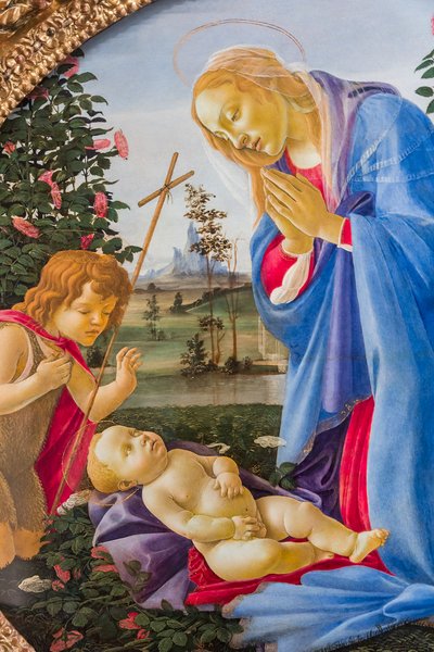 Madonna adoring the Infant Jesus with young St John, c.1483-87 by Sandro Botticelli
