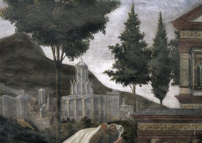 The Purification of the Leper and the Temptation of Christ (detail of an imaginary city in a landscape) by Sandro Botticelli
