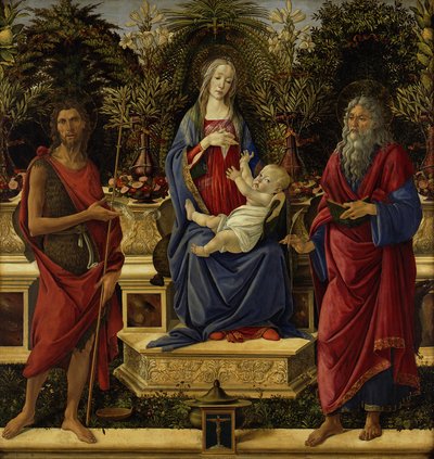 Enthroned Mary with Child and the Two Johns by Sandro Botticelli