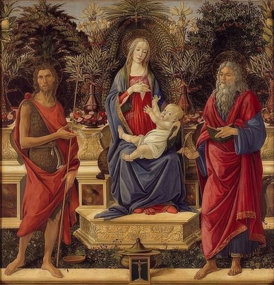 Enthroned Mary with Child and Saints. 1485 by Sandro Botticelli