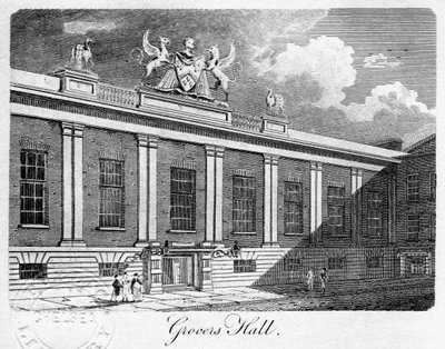 Grocers Hall, City of London, 1811 by Sands