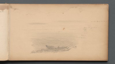 Sketchbook, page 04: Sea Scape with Color Notations by Sanford Robinson Gifford