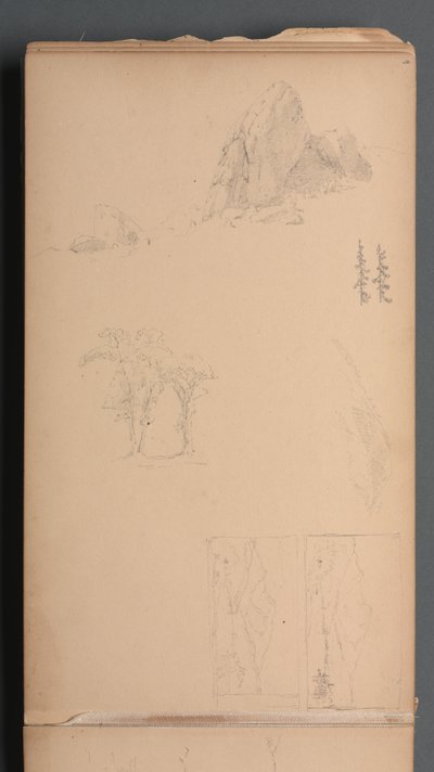 Sketchbook, Page 09: Mountains and Rocks by Sanford Robinson Gifford