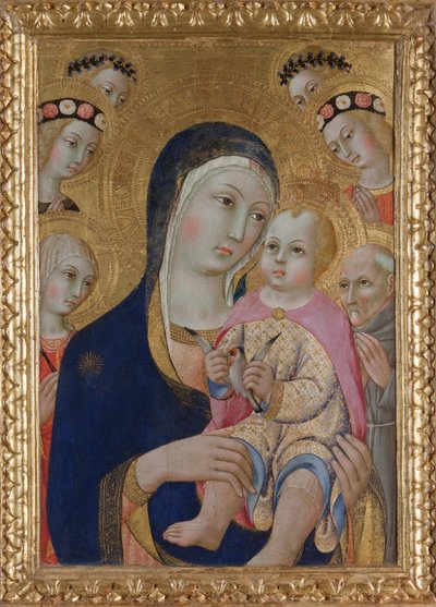 Madonna with Child, Saints Apollonia and Bernardino and Four Angels by Sano di Pietro