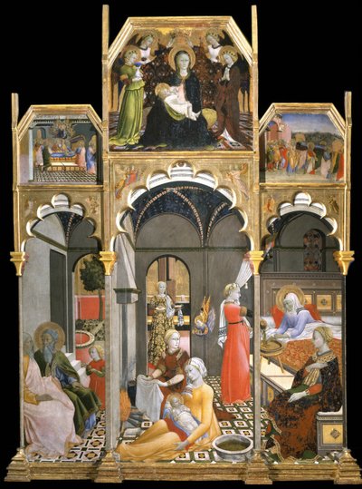 The Birth of the Virgin Scenes from the Life of the Virgin by Sano di Pietro