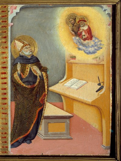 Apparition of Saint Jerome and Saint John the Baptist to Saint Augustine of Hippo by Sano di also Ansano di Pietro di Mencio Pietro