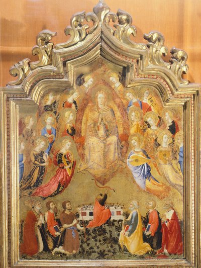 Assumption of Virgin (detail) by Sano di also Ansano di Pietro di Mencio Pietro