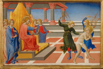 Saint Jerome Dreams that Christ Orders His Flagellation by Two Angels by Sano di also Ansano di Pietro di Mencio Pietro