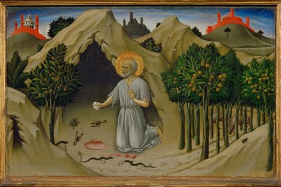 Saint Jerome Penitent by Sano di also Ansano di Pietro di Mencio Pietro