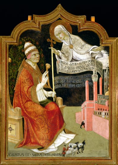 The Apparition of the Virgin to Pope Calixtus III by Sano di also Ansano di Pietro di Mencio Pietro