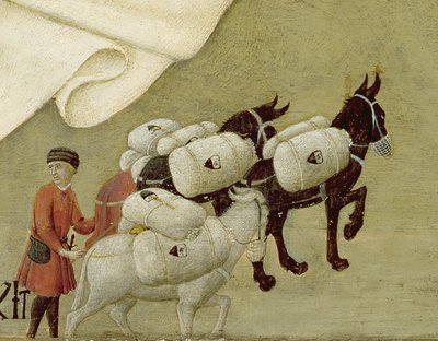 The Apparition of the Virgin to Pope Calixtus III (detail) by Sano di also Ansano di Pietro di Mencio Pietro
