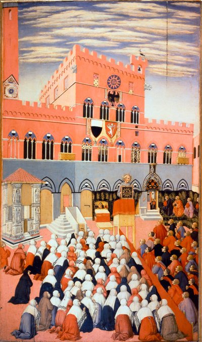 The predication of Bernardino of Siena by Sano di also Ansano di Pietro di Mencio Pietro