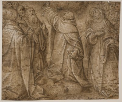 Sts Dominic, Catherine of Siena and a Group of Other Saints by Sante Creara de Fochegioli