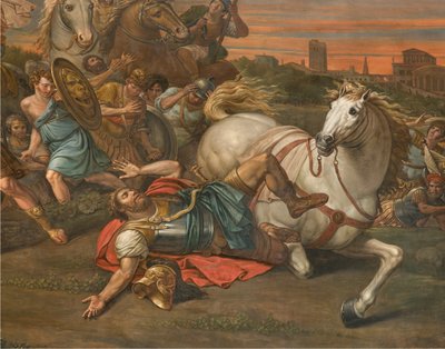 Wall opposite to the north transept counterfacade, Sante Legnani, Conversion of Saul 1814 (detail) by Sante Legnani