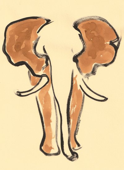 Brown Elephant Portrait by Santhosh ch