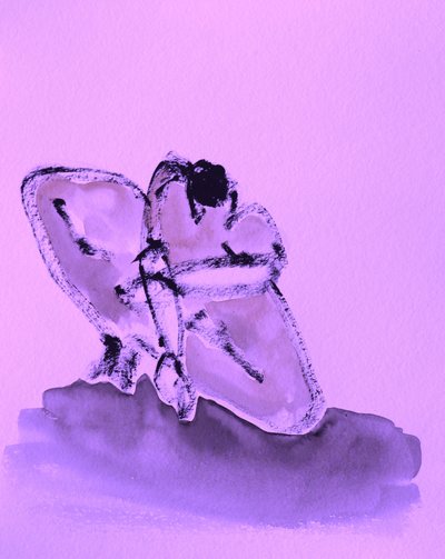 Crouching Purple Figure by Santhosh ch