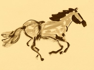 Galloping Sepia Horse by Santhosh ch