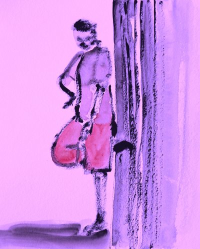 Leaning Purple Figure by Santhosh ch