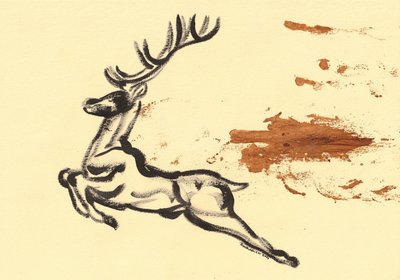 Leaping Deer Sketch by Santhosh ch