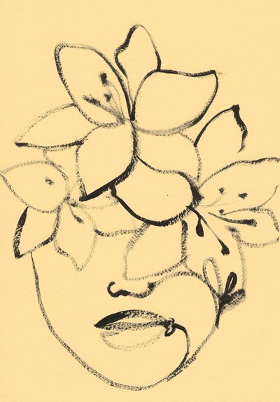Minimalist Floral Face by Santhosh ch