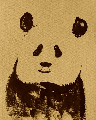 Minimalist Panda Bear by Santhosh ch